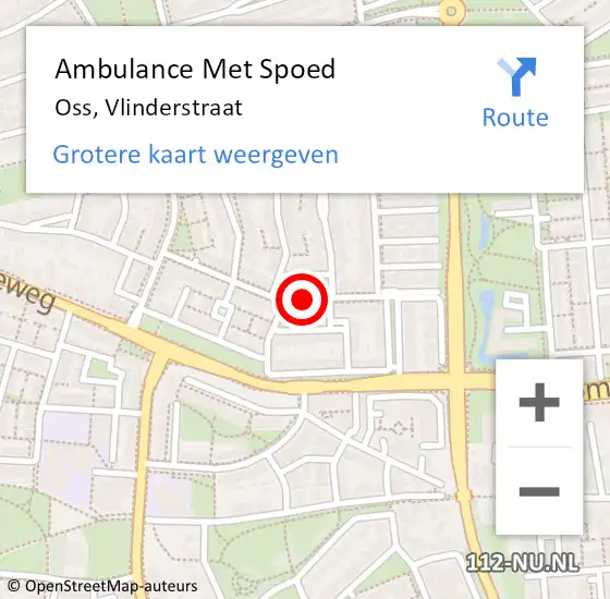 Locatie op kaart van de 112 melding: Ambulance Met Spoed Naar Oss, Vlinderstraat op 26 september 2018 15:53