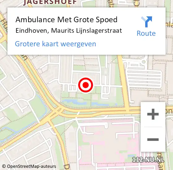Locatie op kaart van de 112 melding: Ambulance Met Grote Spoed Naar Eindhoven, Maurits Lijnslagerstraat op 26 september 2018 16:06