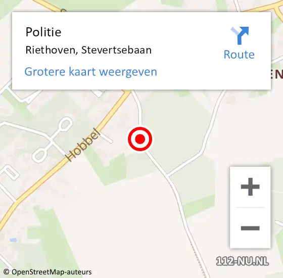 Locatie op kaart van de 112 melding: Politie Riethoven, Stevertsebaan op 26 september 2018 16:32