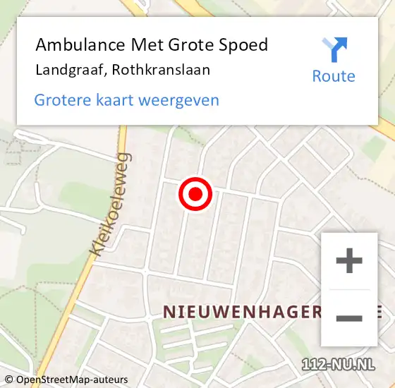 Locatie op kaart van de 112 melding: Ambulance Met Grote Spoed Naar Landgraaf, Rothkranslaan op 10 maart 2014 09:57