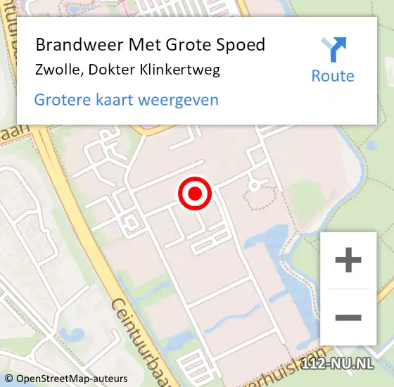 Locatie op kaart van de 112 melding: Brandweer Met Grote Spoed Naar Zwolle, Dokter Klinkertweg op 26 september 2018 17:22