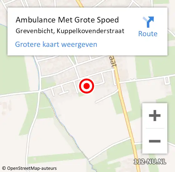Locatie op kaart van de 112 melding: Ambulance Met Grote Spoed Naar Grevenbicht, Kuppelkovenderstraat op 10 maart 2014 10:02