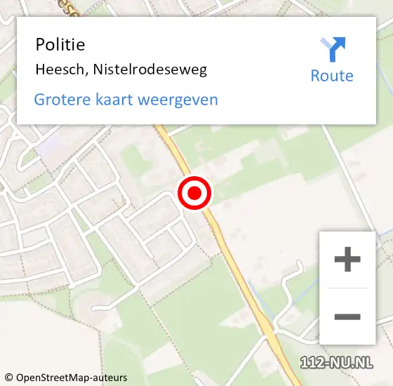 Locatie op kaart van de 112 melding: Politie Heesch, Nistelrodeseweg op 26 september 2018 18:47