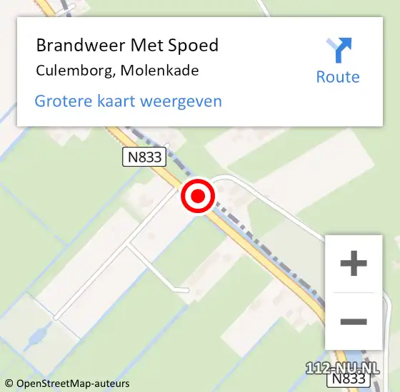 Locatie op kaart van de 112 melding: Brandweer Met Spoed Naar Culemborg, Molenkade op 26 september 2018 18:54