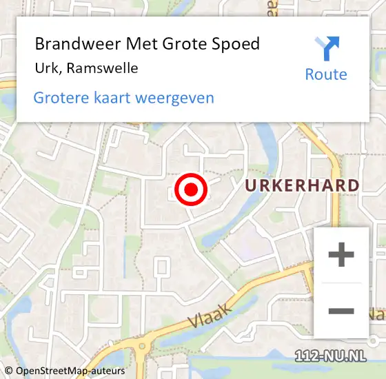 Locatie op kaart van de 112 melding: Brandweer Met Grote Spoed Naar Urk, Ramswelle op 26 september 2018 19:58