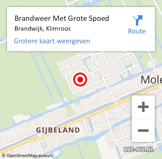 Locatie op kaart van de 112 melding: Brandweer Met Grote Spoed Naar Brandwijk, Klimroos op 26 september 2018 22:16