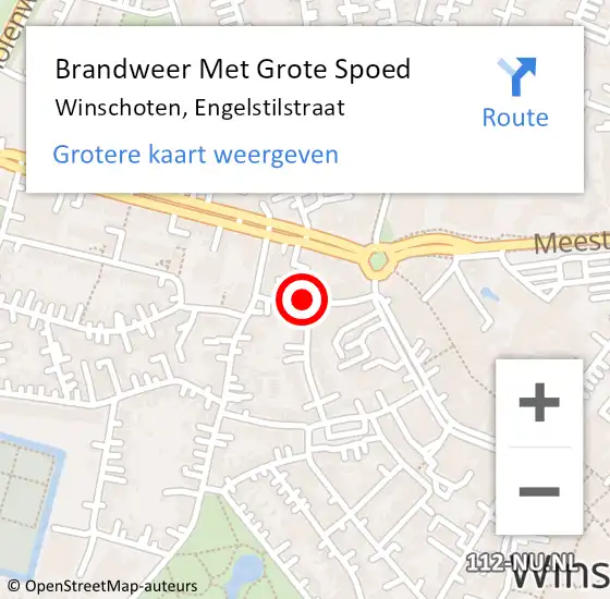 Locatie op kaart van de 112 melding: Brandweer Met Grote Spoed Naar Winschoten, Engelstilstraat op 26 september 2018 22:19
