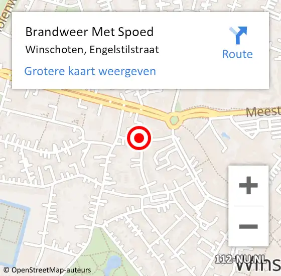 Locatie op kaart van de 112 melding: Brandweer Met Spoed Naar Winschoten, Engelstilstraat op 26 september 2018 22:20