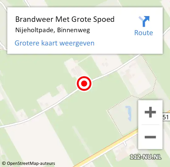 Locatie op kaart van de 112 melding: Brandweer Met Grote Spoed Naar Nijeholtpade, Binnenweg op 26 september 2018 23:25