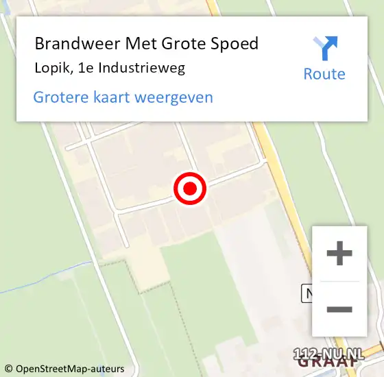 Locatie op kaart van de 112 melding: Brandweer Met Grote Spoed Naar Lopik, 1e Industrieweg op 27 september 2018 02:28