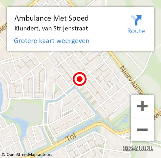 Locatie op kaart van de 112 melding: Ambulance Met Spoed Naar Klundert, van Strijenstraat op 27 september 2018 04:21