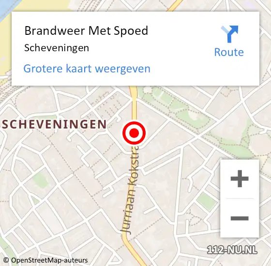 Locatie op kaart van de 112 melding: Brandweer Met Spoed Naar Scheveningen op 27 september 2018 04:27