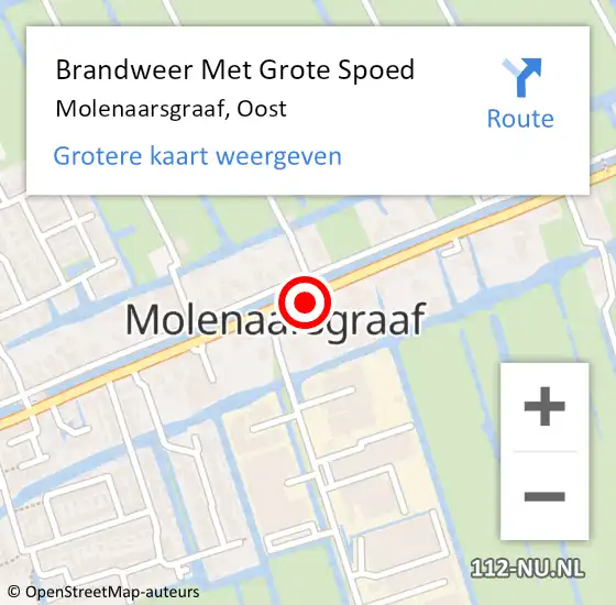 Locatie op kaart van de 112 melding: Brandweer Met Grote Spoed Naar Molenaarsgraaf, Oost op 27 september 2018 04:41