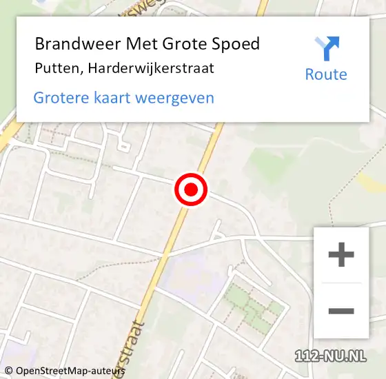 Locatie op kaart van de 112 melding: Brandweer Met Grote Spoed Naar Putten, Harderwijkerstraat op 27 september 2018 08:36