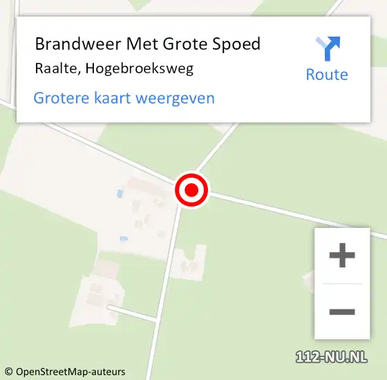 Locatie op kaart van de 112 melding: Brandweer Met Grote Spoed Naar Raalte, Hogebroeksweg op 27 september 2018 09:07