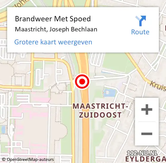 Locatie op kaart van de 112 melding: Brandweer Met Spoed Naar Maastricht, Joseph Bechlaan op 27 september 2018 09:30