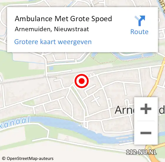 Locatie op kaart van de 112 melding: Ambulance Met Grote Spoed Naar Arnemuiden, Nieuwstraat op 27 september 2018 09:55