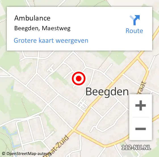 Locatie op kaart van de 112 melding: Ambulance Beegden, Maestweg op 27 september 2018 10:22
