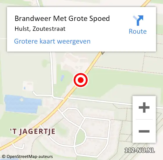 Locatie op kaart van de 112 melding: Brandweer Met Grote Spoed Naar Hulst, Zoutestraat op 27 september 2018 11:16