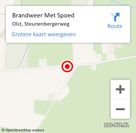 Locatie op kaart van de 112 melding: Brandweer Met Spoed Naar Olst, Steunenbergerweg op 27 september 2018 11:31