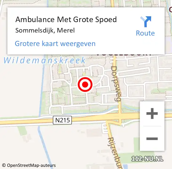 Locatie op kaart van de 112 melding: Ambulance Met Grote Spoed Naar Sommelsdijk, Merel op 27 september 2018 11:39