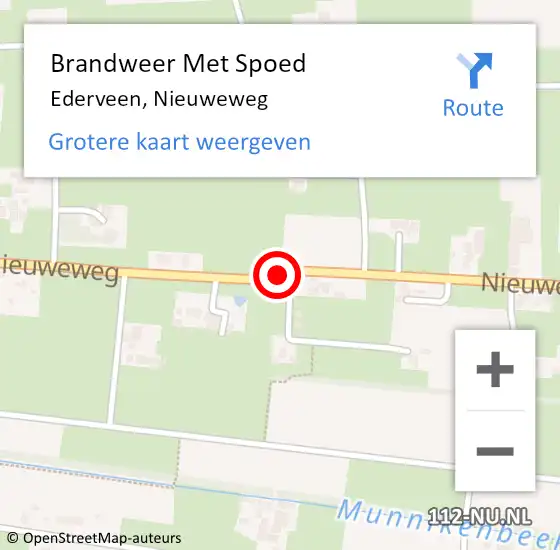 Locatie op kaart van de 112 melding: Brandweer Met Spoed Naar Ederveen, Nieuweweg op 27 september 2018 12:12