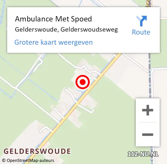 Locatie op kaart van de 112 melding: Ambulance Met Spoed Naar Gelderswoude, Gelderswoudseweg op 10 maart 2014 11:05