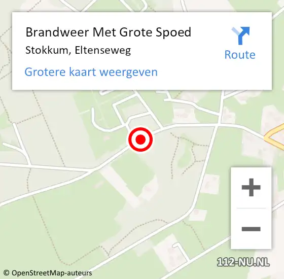 Locatie op kaart van de 112 melding: Brandweer Met Grote Spoed Naar Stokkum, Eltenseweg op 27 september 2018 12:39