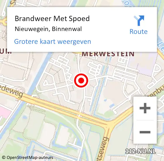 Locatie op kaart van de 112 melding: Brandweer Met Spoed Naar Nieuwegein, Binnenwal op 27 september 2018 15:06