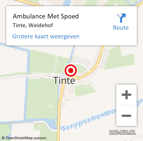 Locatie op kaart van de 112 melding: Ambulance Met Spoed Naar Tinte, Weidehof op 24 september 2013 22:55