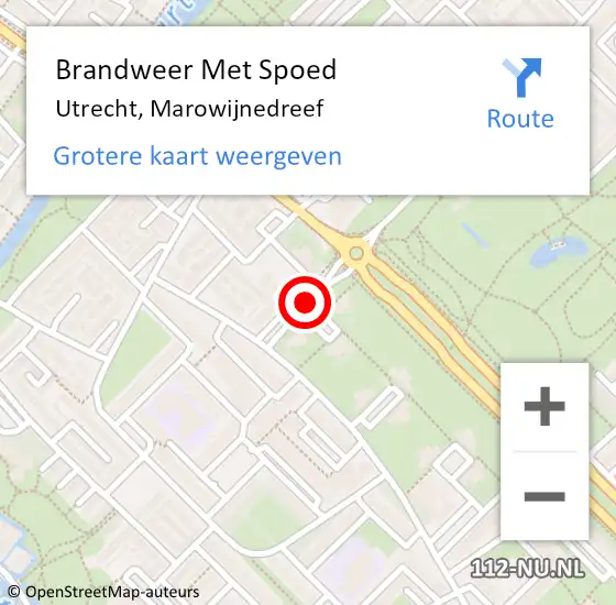 Locatie op kaart van de 112 melding: Brandweer Met Spoed Naar Utrecht, Marowijnedreef op 27 september 2018 17:23