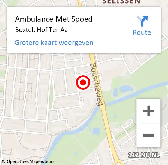 Locatie op kaart van de 112 melding: Ambulance Met Spoed Naar Boxtel, Hof ter Aa op 27 september 2018 18:00