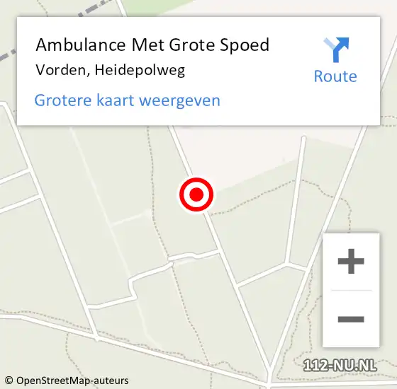 Locatie op kaart van de 112 melding: Ambulance Met Grote Spoed Naar Vorden, Heidepolweg op 27 september 2018 19:21