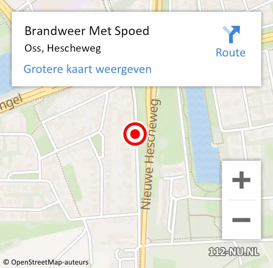 Locatie op kaart van de 112 melding: Brandweer Met Spoed Naar Oss, Hescheweg op 27 september 2018 20:02