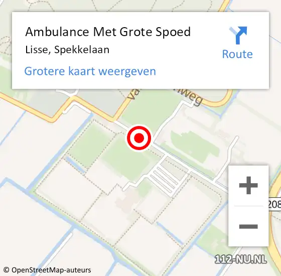 Locatie op kaart van de 112 melding: Ambulance Met Grote Spoed Naar Lisse, Spekkelaan op 27 september 2018 23:58