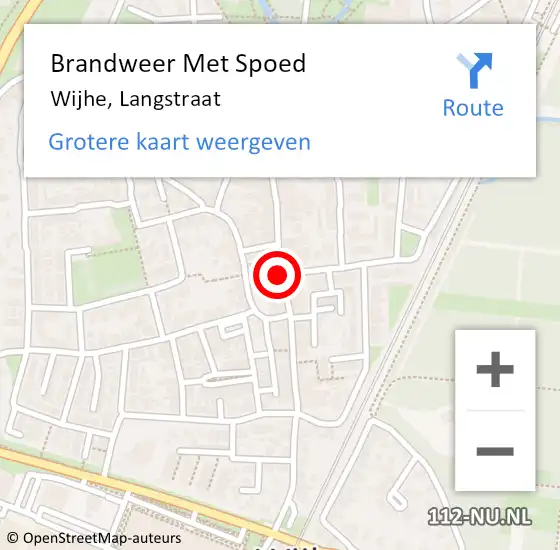 Locatie op kaart van de 112 melding: Brandweer Met Spoed Naar Wijhe, Langstraat op 28 september 2018 01:30
