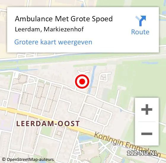 Locatie op kaart van de 112 melding: Ambulance Met Grote Spoed Naar Leerdam, Markiezenhof op 28 september 2018 02:24