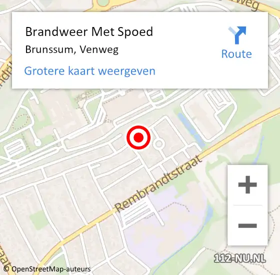 Locatie op kaart van de 112 melding: Brandweer Met Spoed Naar Brunssum, Venweg op 28 september 2018 04:17