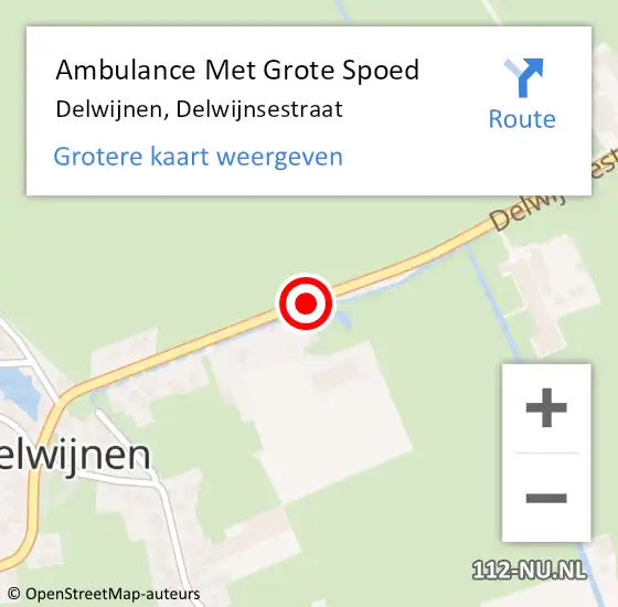 Locatie op kaart van de 112 melding: Ambulance Met Grote Spoed Naar Delwijnen, Delwijnsestraat op 28 september 2018 04:45