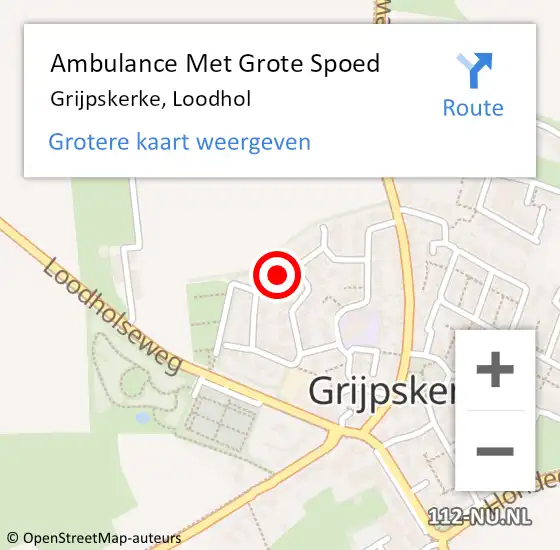 Locatie op kaart van de 112 melding: Ambulance Met Grote Spoed Naar Grijpskerke, Loodhol op 28 september 2018 08:13