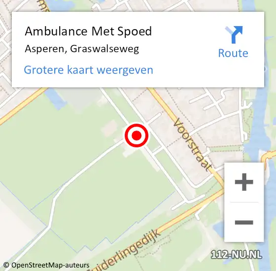 Locatie op kaart van de 112 melding: Ambulance Met Spoed Naar Asperen, Graswalseweg op 28 september 2018 10:57