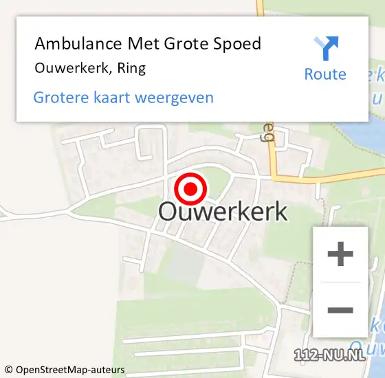 Locatie op kaart van de 112 melding: Ambulance Met Grote Spoed Naar Ouwerkerk, Ring op 28 september 2018 16:49