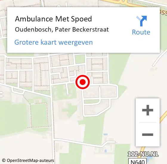 Locatie op kaart van de 112 melding: Ambulance Met Spoed Naar Oudenbosch, Pater Beckerstraat op 28 september 2018 17:19