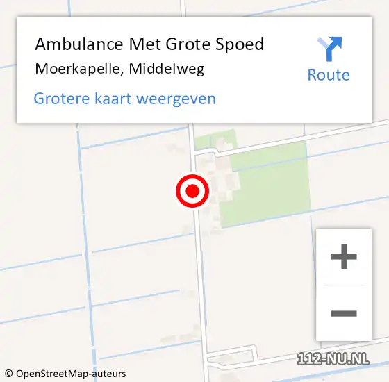 Locatie op kaart van de 112 melding: Ambulance Met Grote Spoed Naar Moerkapelle, Middelweg op 28 september 2018 17:28