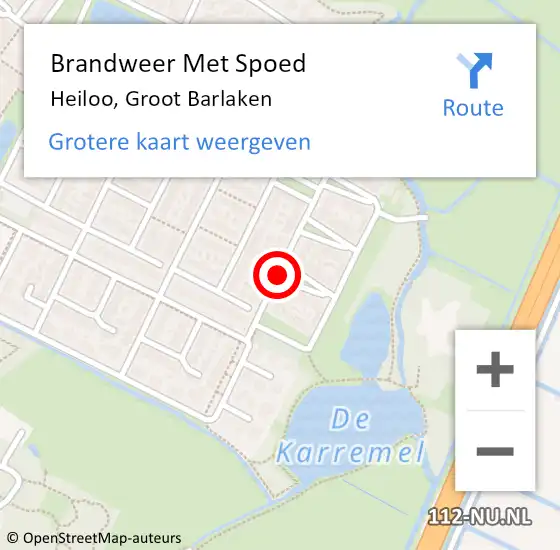 Locatie op kaart van de 112 melding: Brandweer Met Spoed Naar Heiloo, Groot Barlaken op 10 maart 2014 13:01