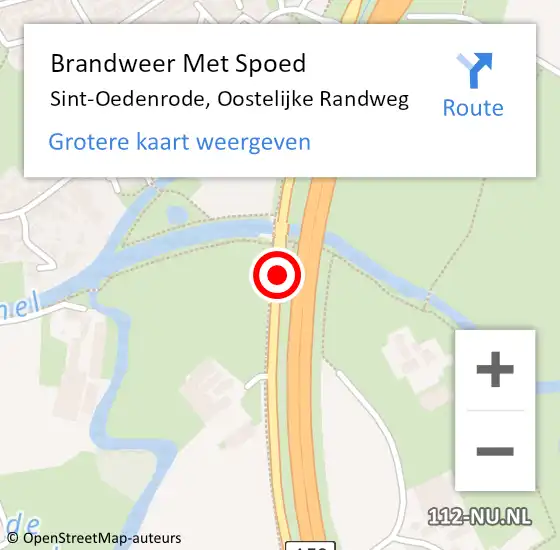 Locatie op kaart van de 112 melding: Brandweer Met Spoed Naar Sint-Oedenrode, Randweg op 28 september 2018 19:26