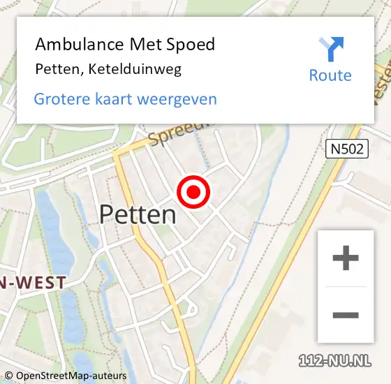 Locatie op kaart van de 112 melding: Ambulance Met Spoed Naar Petten, Ketelduinweg op 28 september 2018 20:04