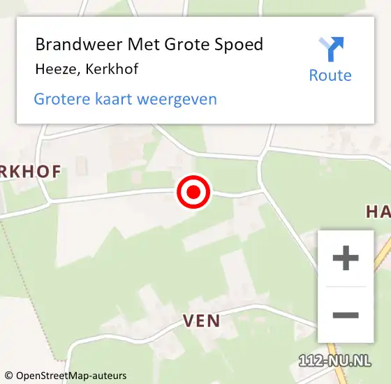 Locatie op kaart van de 112 melding: Brandweer Met Grote Spoed Naar Heeze, Kerkhof op 28 september 2018 20:08