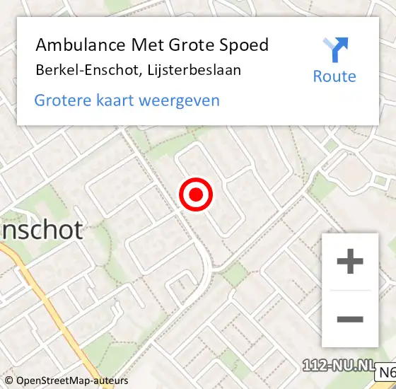 Locatie op kaart van de 112 melding: Ambulance Met Grote Spoed Naar Berkel-Enschot, Lijsterbeslaan op 28 september 2018 21:13