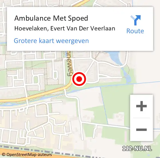 Locatie op kaart van de 112 melding: Ambulance Met Spoed Naar Hoevelaken, Evert Van Der Veerlaan op 28 september 2018 22:50